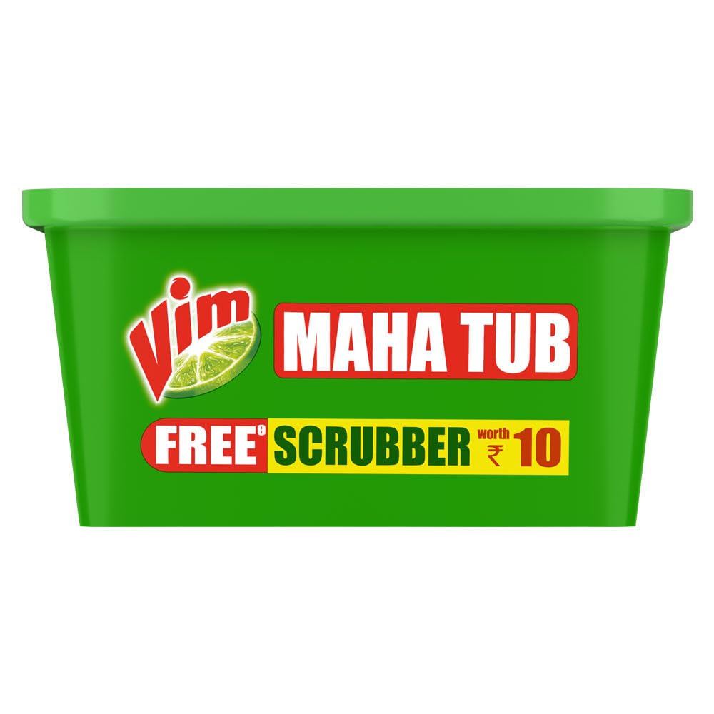 Vim Dishwash Bar Tub with Scrubber, 500g