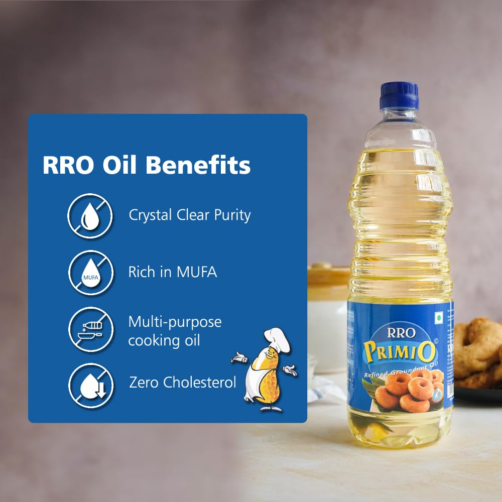 RRO Primio Refined Groundnut Oil, 1 Litre