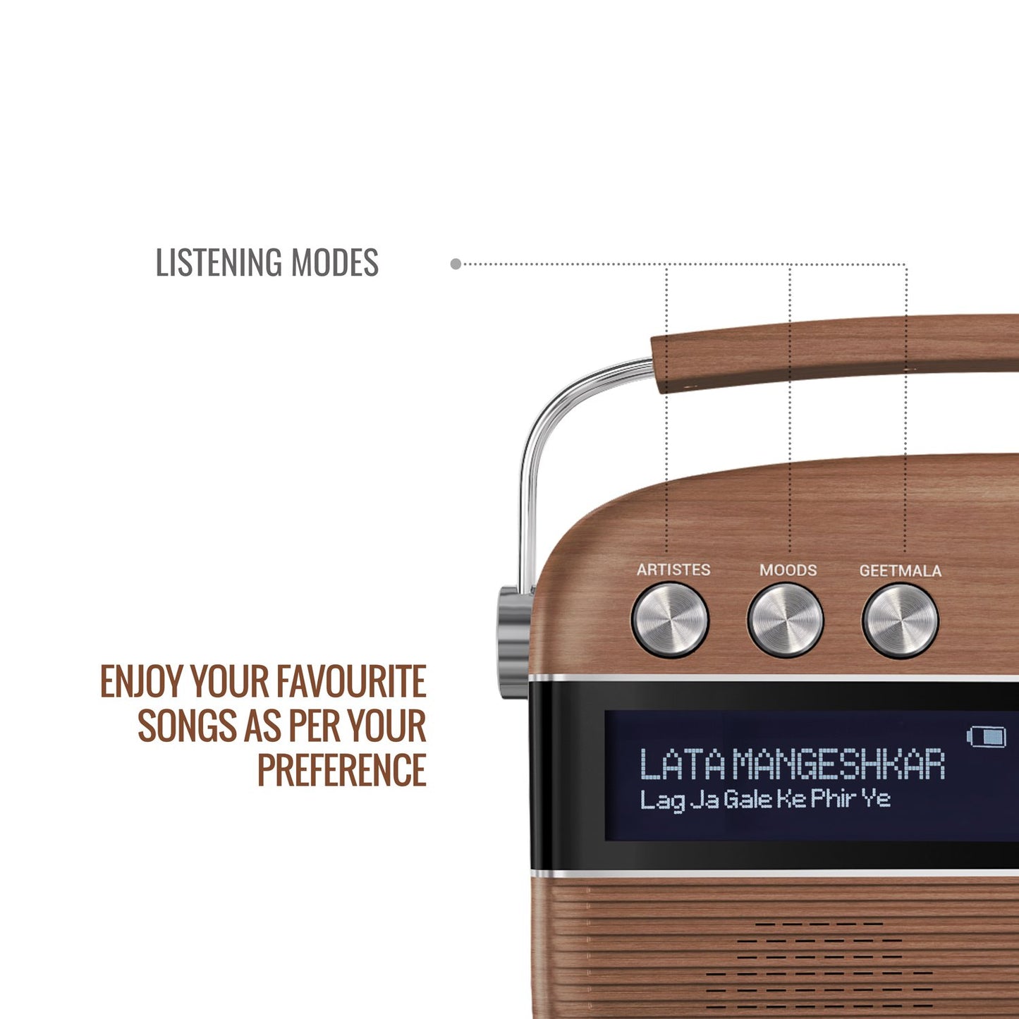 Saregama Carvaan Hindi - Oakwood Brown