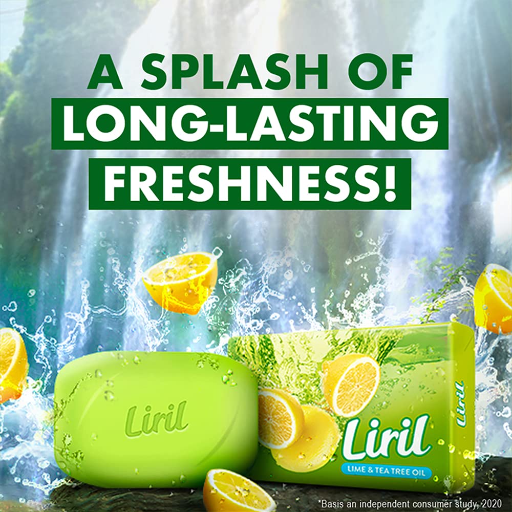 Liril Lime & Tea Tree Oil Soap, 75g (Pack of 3)