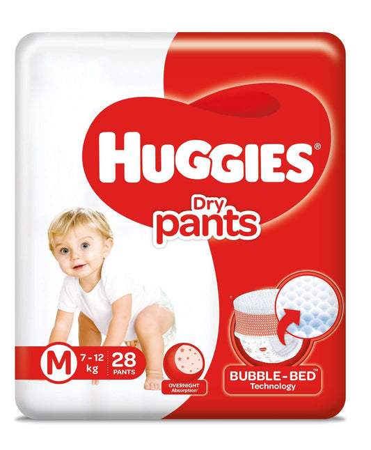 Huggies Dry Pants, Medium (7-12 Kg) - Pack of 28