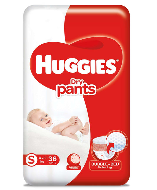 Huggies Dry Pants, Small (4-8 Kg) - Pack of 36