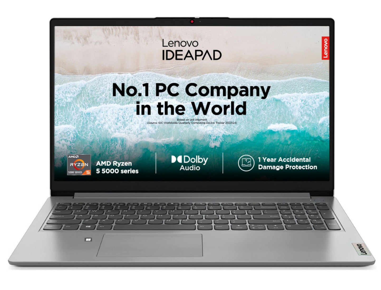 Lenovo 82R400BGIN IdeaPad Slim 1 Laptop (AMD Ryzen R5 5500U, 15.6"FHD Anti-Glare, 8 GB RAM, 512 GB SSD, Win 11, MS Office 2021, Cloud Grey, 1 Yr Onsite Warranty & ADP)