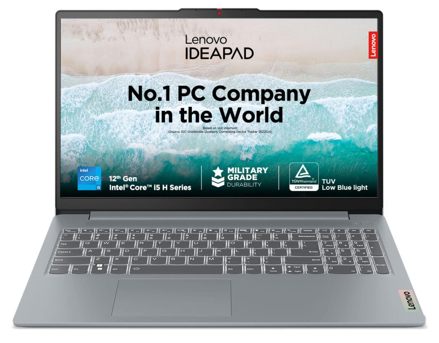 Lenovo 83ER008GIN IdeaPad Slim 3 Laptop (12th Gen Intel Core i5-12450H, 15.6"FHD Anti-Glare IPS, 16 GB RAM, 512 GB SSD, Win 11, MS Office 2021, Artic Grey, Backlit Keyboard, 1 Yr Onsite Warranty & ADP)