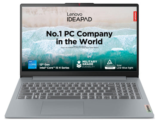 Lenovo 83ER008GIN IdeaPad Slim 3 Laptop (12th Gen Intel Core i5-12450H, 15.6"FHD Anti-Glare IPS, 16 GB RAM, 512 GB SSD, Win 11, MS Office 2021, Artic Grey, Backlit Keyboard, 1 Yr Onsite Warranty & ADP)