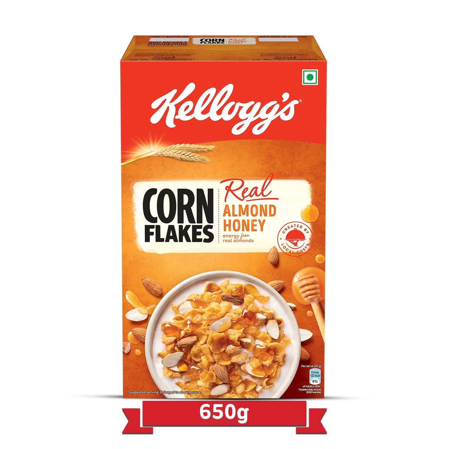 Kellogg's Corn Flakes Real Almond Honey, 650g