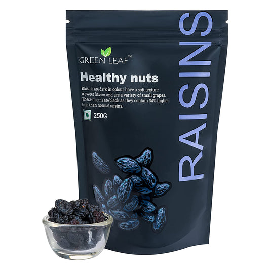 Green Leaf Premium Black Raisins with Seeds, 250g