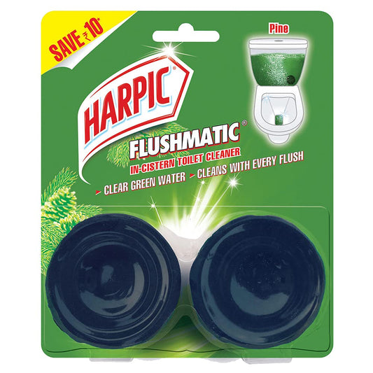 Harpic Flush Matic In-Cistern Toilet Cleaner, Pine (2 Nos x 50g)