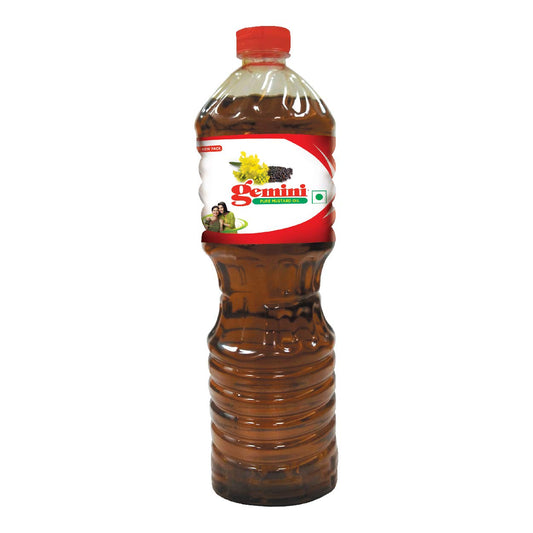 Gemini Kachi Ghani Mustard Oil Bottle, 1 Litre