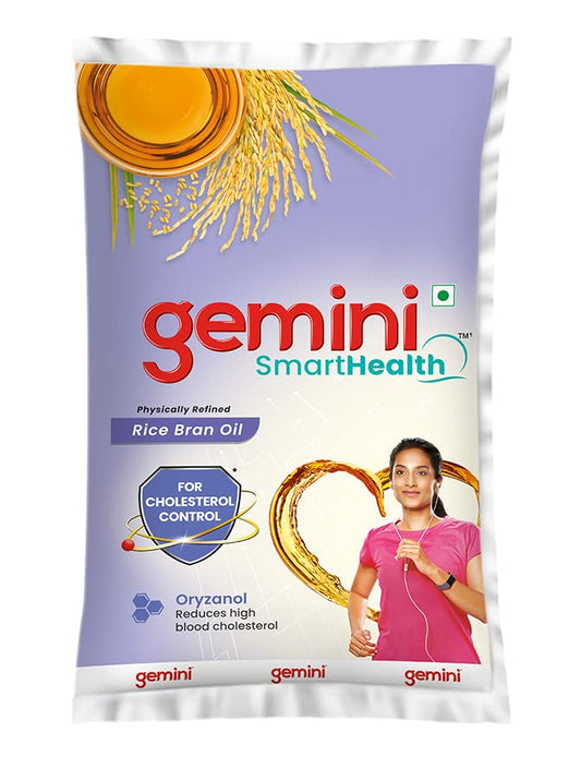 Gemini Rice Bran Oil Pouch, 1 Litre