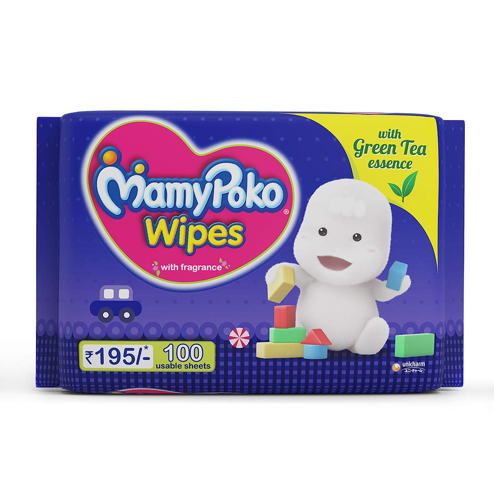 Mamy Poko Wipes With Green Tea Essence - Pack of 100