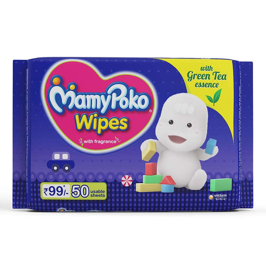 Mamy Poko Wipes With Green Tea Essence - Pack of 50
