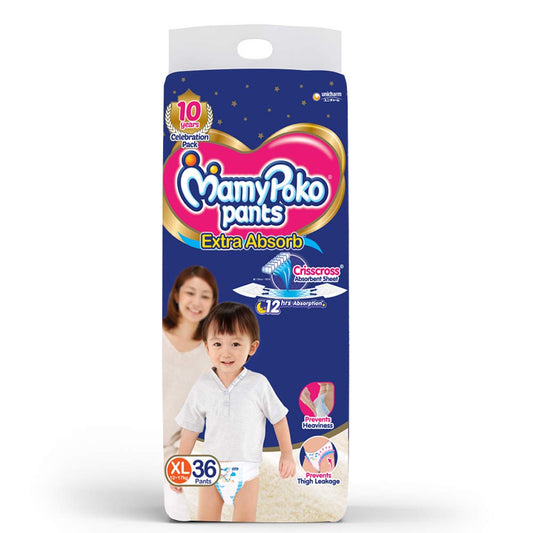Mamy Poko Extra Absorb Pants, XL (12-17 Kg) - Pack of 36