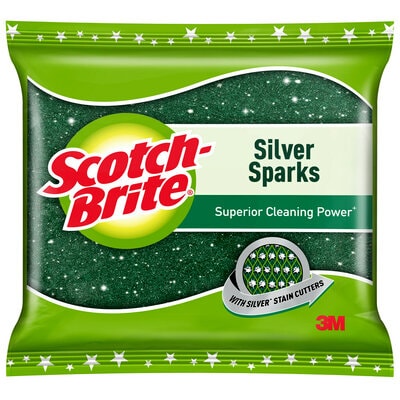 Scotch-Brite Silver Sparks Scrub Pad ( 9.5 cm x 14 cm )