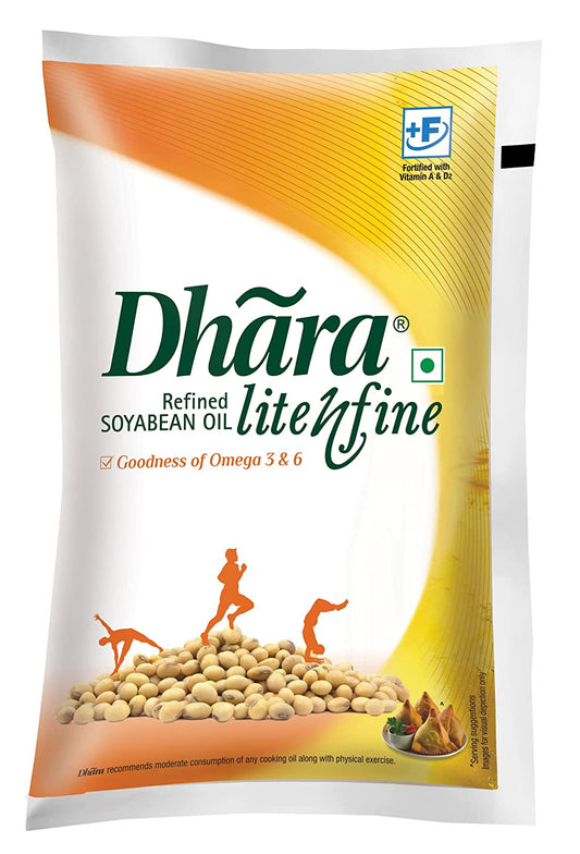 Dhara Soya Bean Oil Pouch, 1 Litre